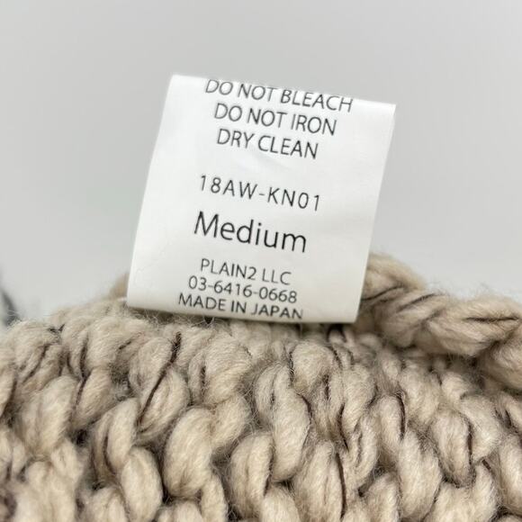 Black Weirdos | Yin Yang Sweater Oatmeal Hand Knit Intarsia Chunky Crew Neck M - Picture 15 of 15